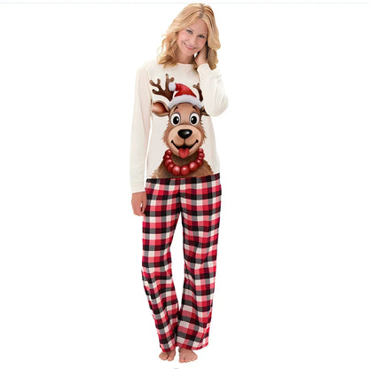 Family Christmas Look Elk Print Pajamas Set