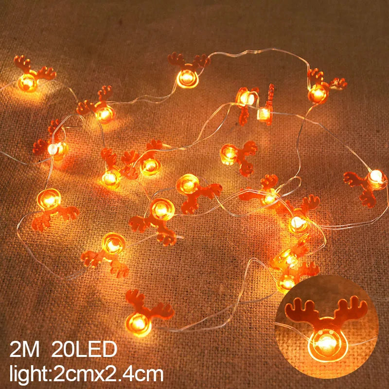 2M 20LED Santa Claus Snowflake LED Light String