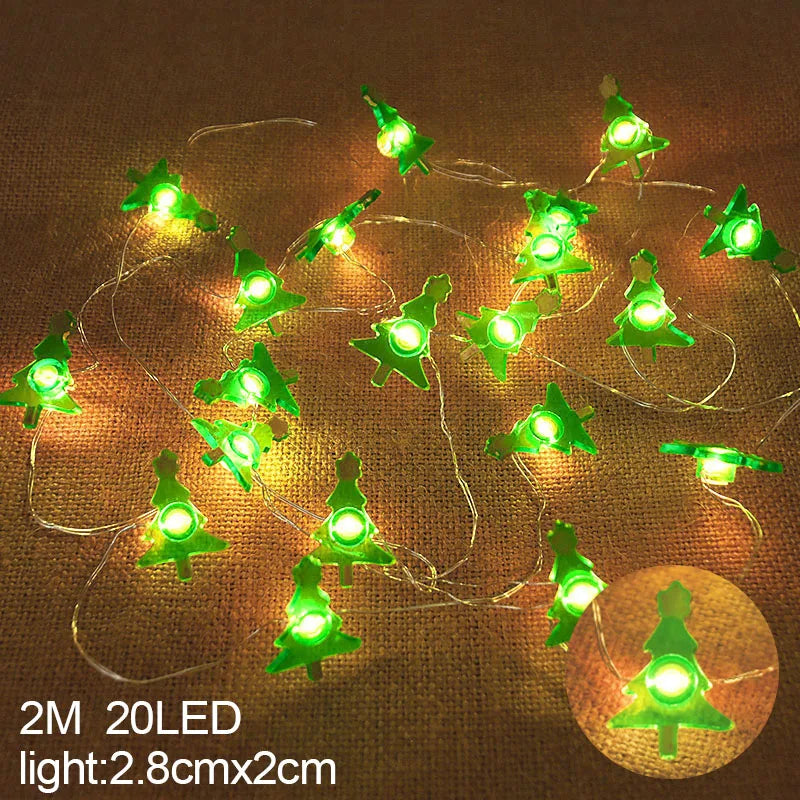 2M 20LED Santa Claus Snowflake LED Light String