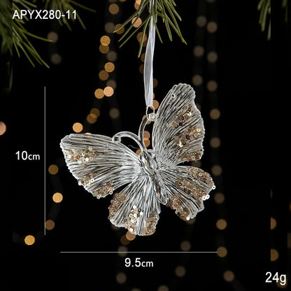 Acrylic Christmas Ornaments Transparent Snowflake Butterfly