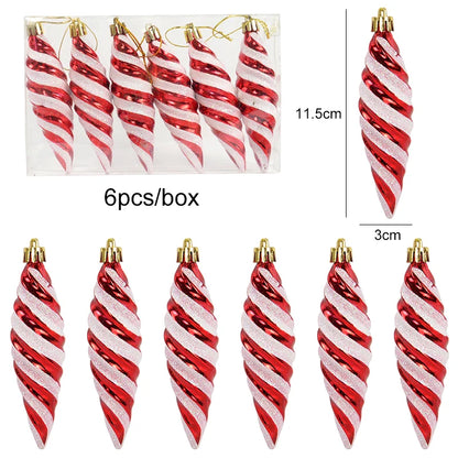 6pcs/box Christmas Candy Pendant Xmas Tree Hanging Ornaments